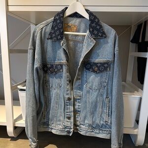 Louis Vuitton Denim Jacket with Monogram Collar